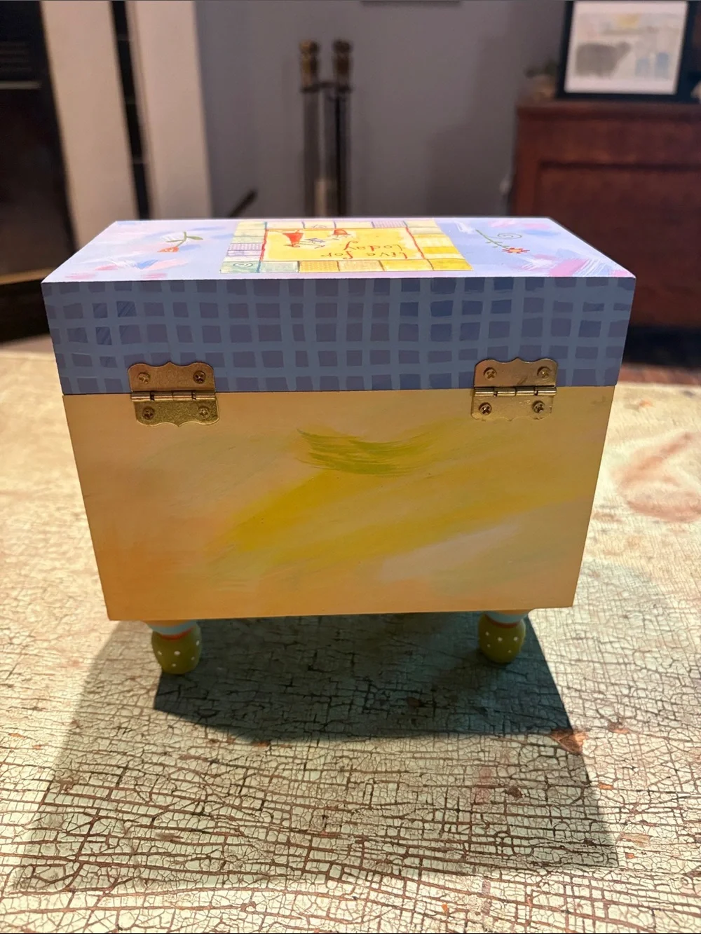Natural Life Live For Today Hand Painted Wooden Keepsake Jewelry/Trinket Box
